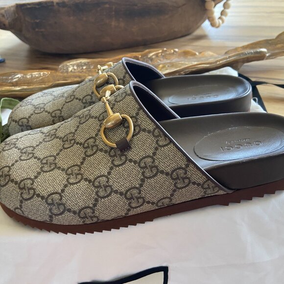 GUCCI HORSEBIT SLIPPER CLOG SHOES SZ 35.5~WOW - Picture 3 of 5